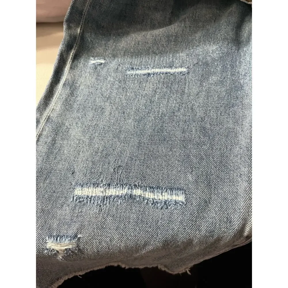 Sandrine Rose Free People Original‎ Blue Raw Hem Denim Bermuda Shorts Sz 28 New